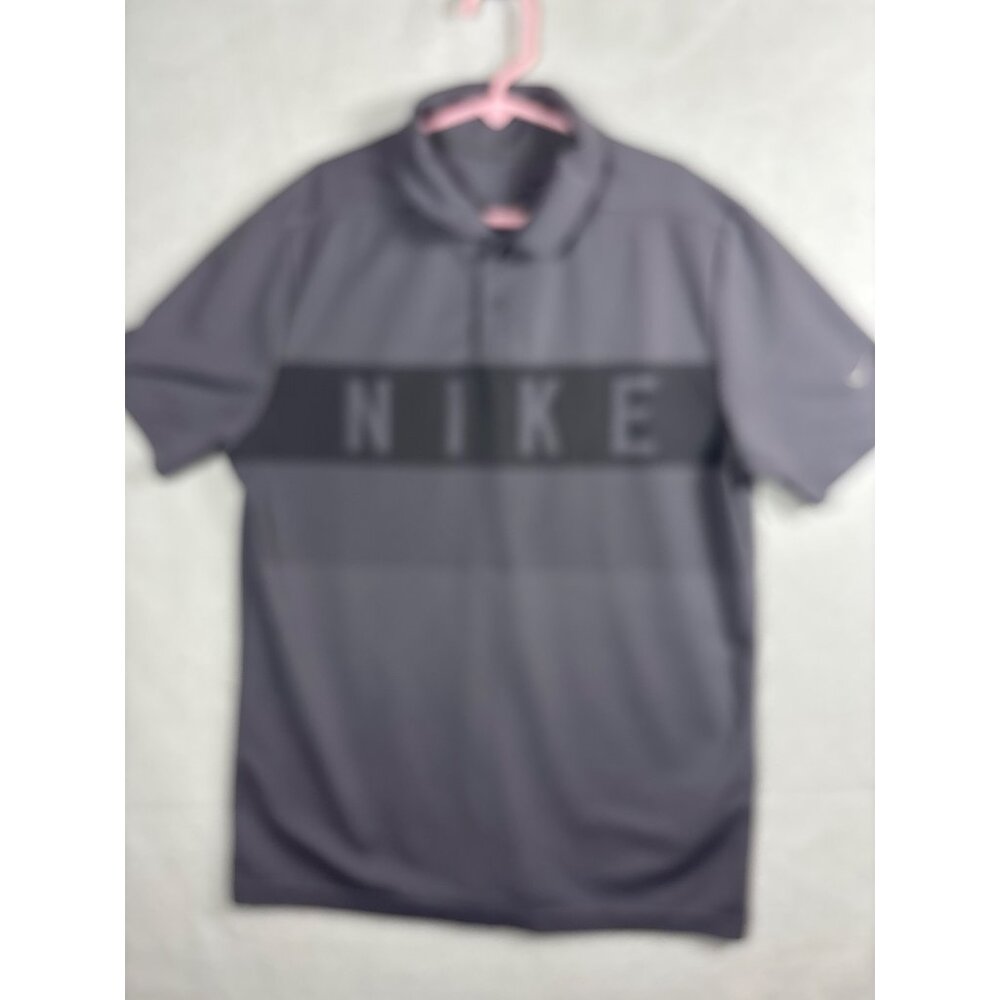 Nike Mens Dri-Fit Polo Shirt Gray Short Sleeve L